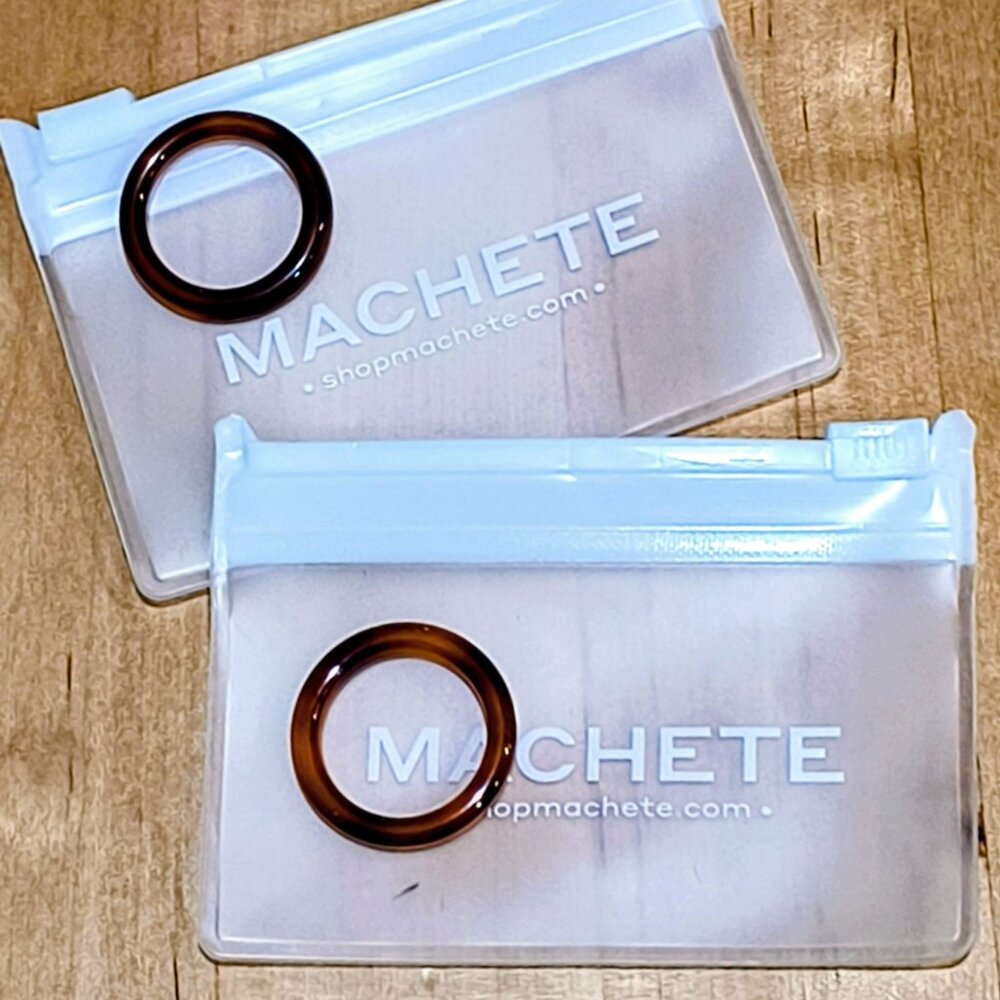 Machete Thin Stack Ring in Amber × 2 - Size 7.25